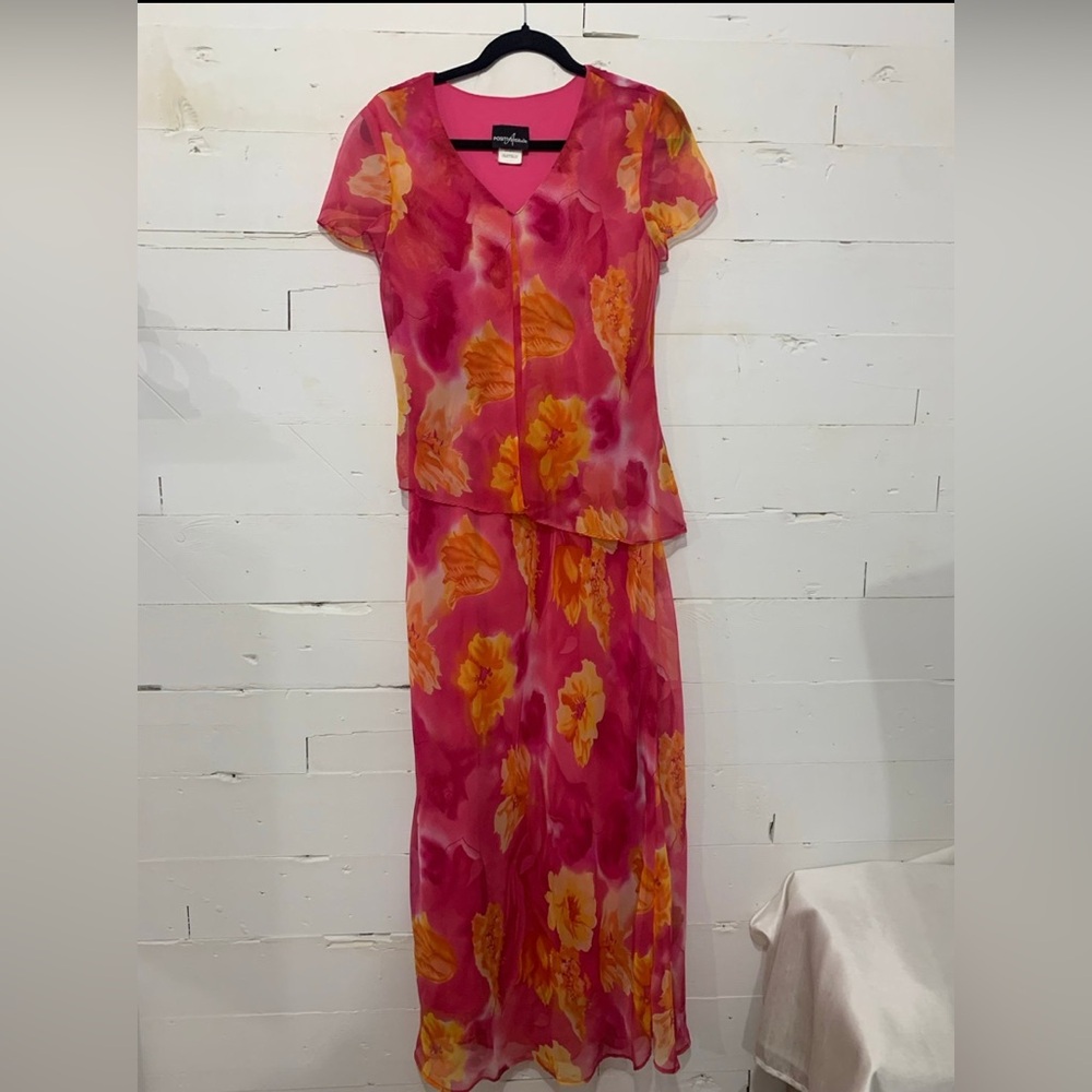 Positive Attitude Pink & Yellow Floral Maxi one Piece